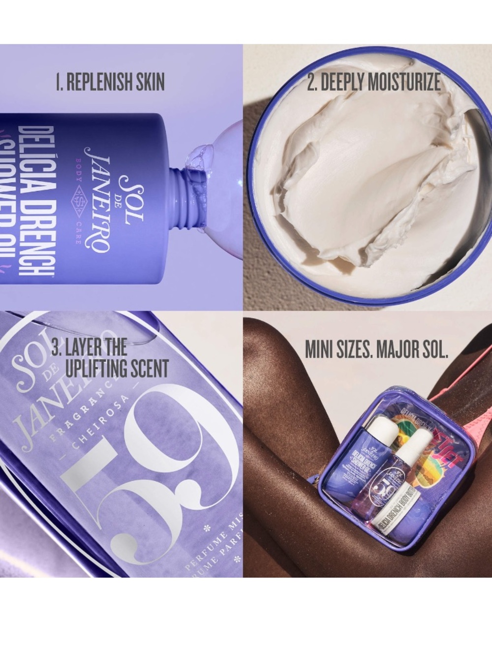 Sol de Janeiro Delicia Drench Jet Set Bath & Body Gift Set NEW! 3 pc gift set - Picture 4 of 12